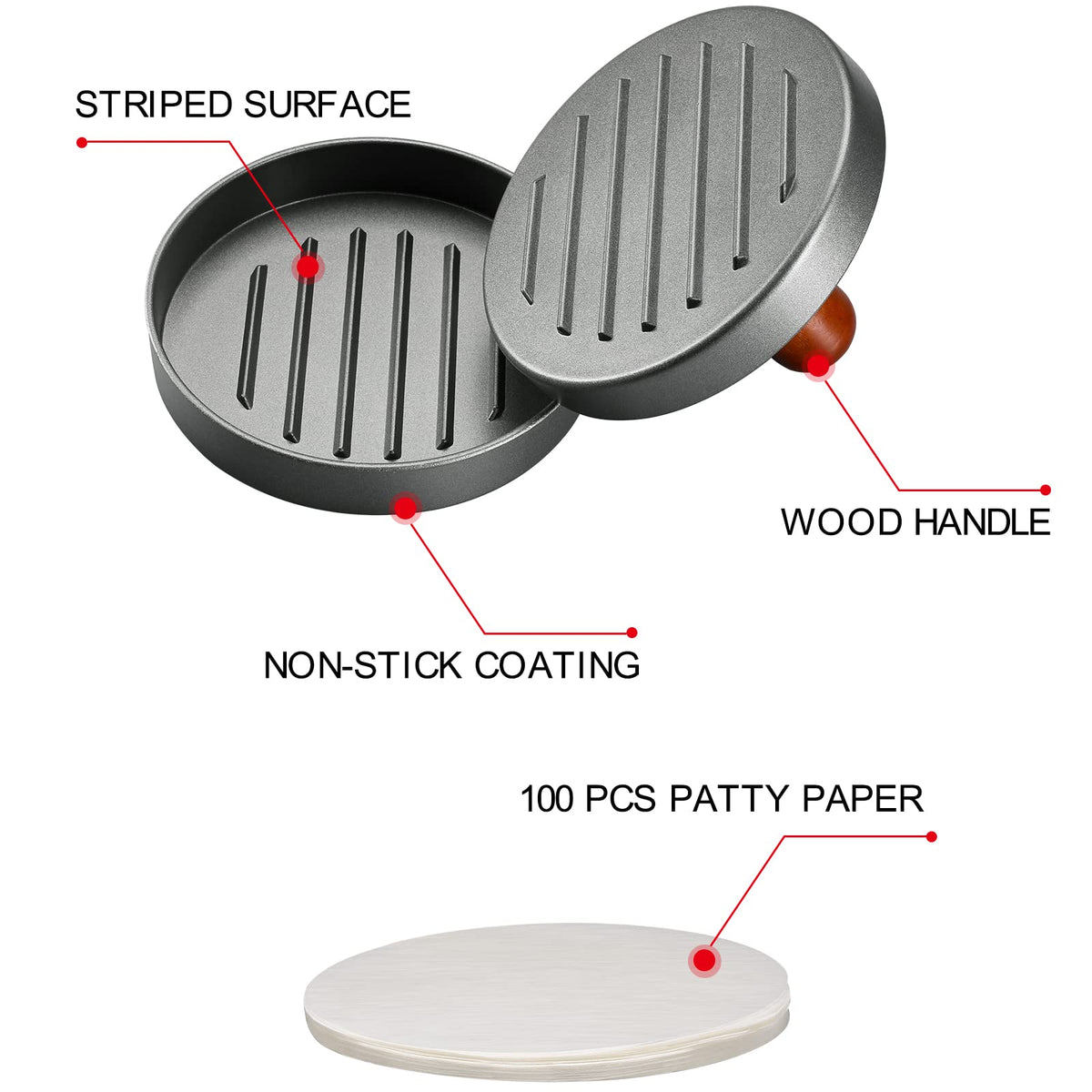 PIQUEBAR non-stick surface enables easy patty release and quick cleanup