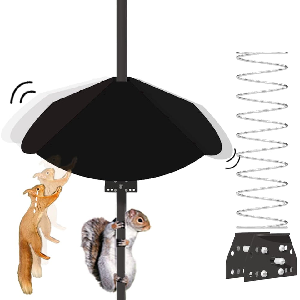 PirateAnt 19-inch metal squirrel-baffle shields feeders from ground intrusion.