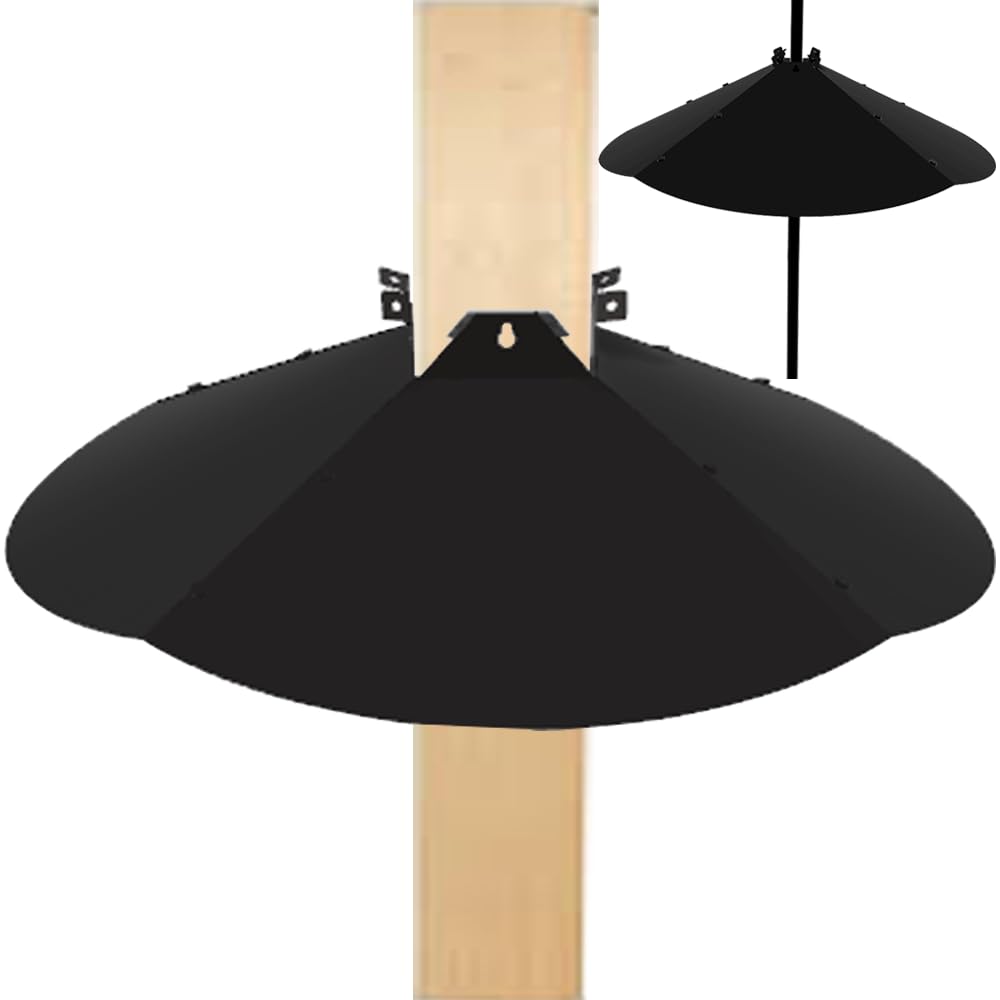 PirateAnt 24-inch squirrel baffle with wide design deters climbs from feeders