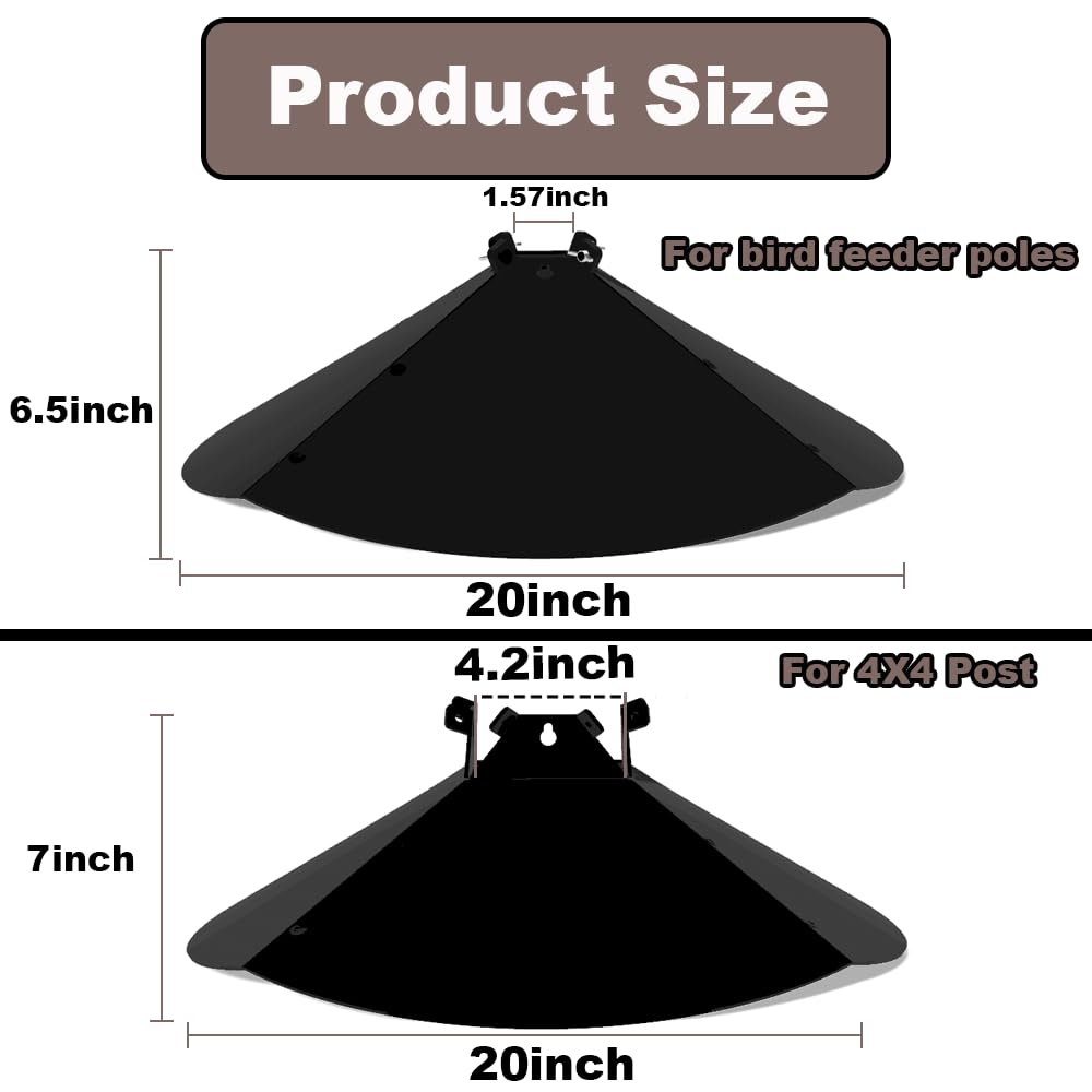 PirateAnt adjustable opening squirrel baffle showing size customization