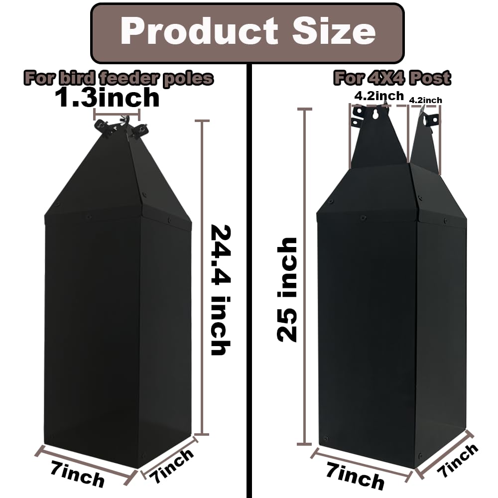 PirateAnt all-weather baffle provides long-term protection for bird feeders.