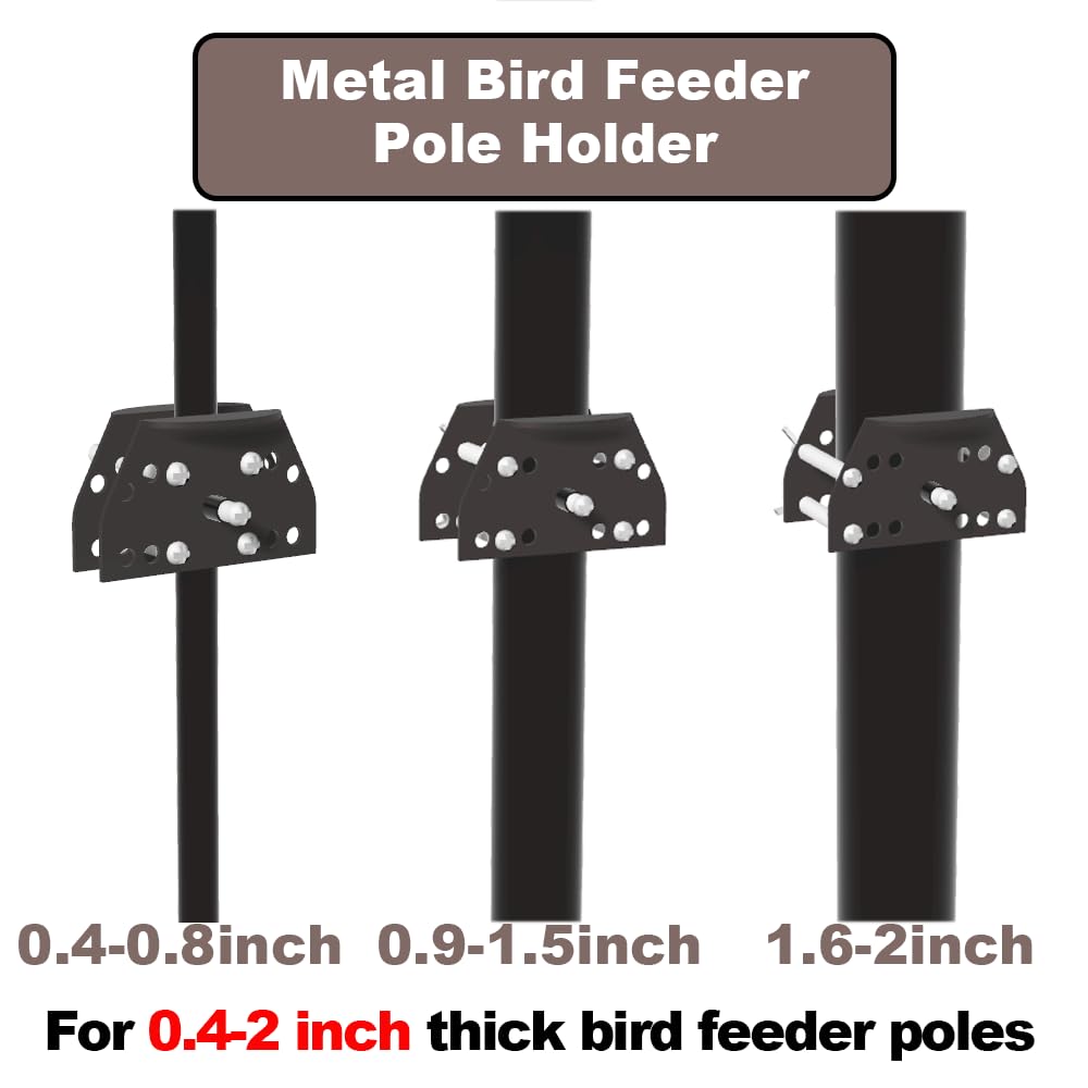 PirateAnt durable metal pole holder fits 0.4–2 inch poles for versatile mounting.