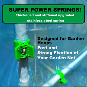 PirateAnt curved clamps attach firmly to curved hoops for wind-resistant greenhouse framing.