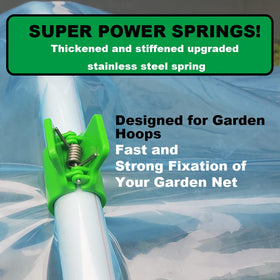 PirateAnt curved clamps grip curved greenhouse hoops for a snug frame.