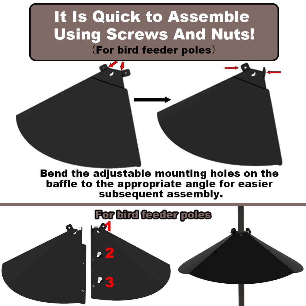 PirateAnt easy-clean surface on a squirrel baffle after outdoor use