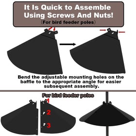 PirateAnt easy-clean surface on a squirrel baffle after outdoor use