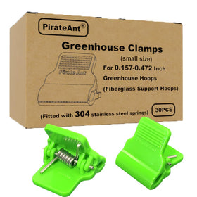 PirateAnt curved-clip clamps secure curved greenhouse hoops for wind resistance.