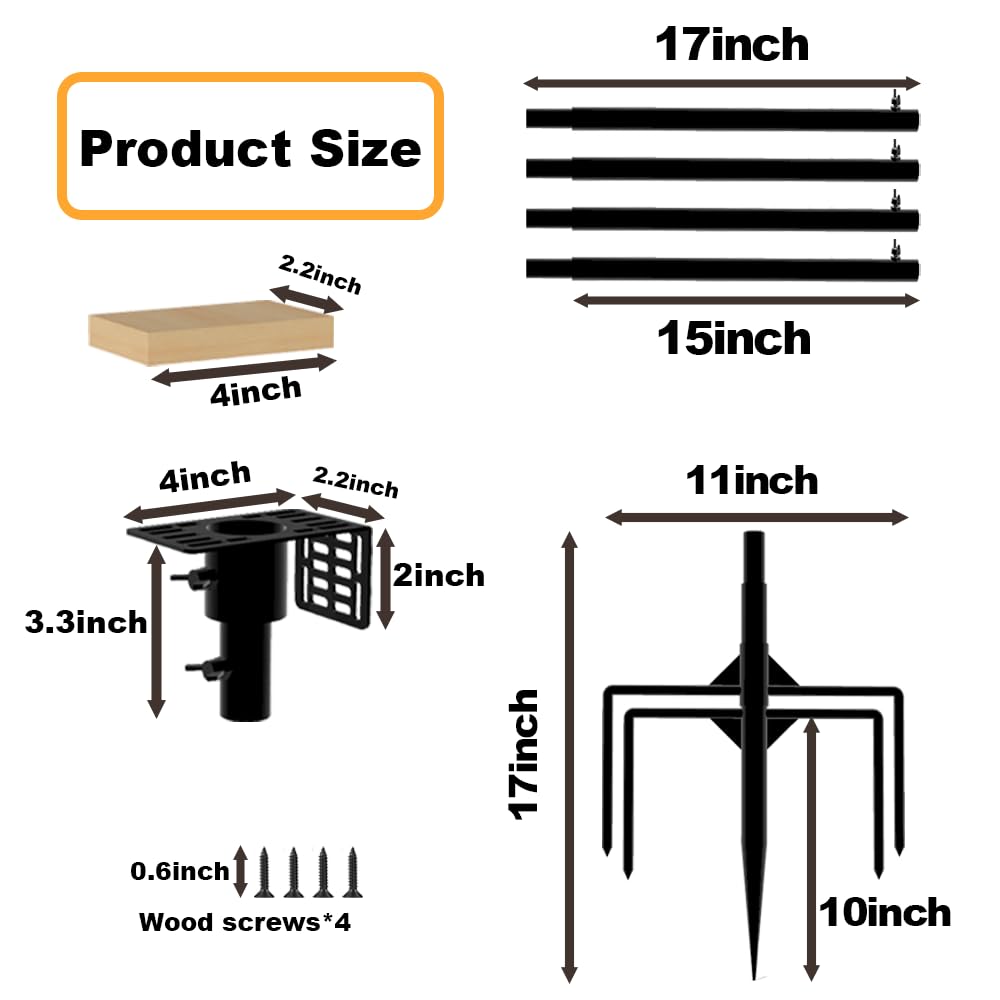 PirateAnt heavy-duty pole offers durable 1 inch diameter for long lasting use.