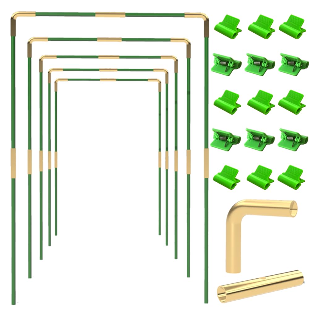PirateAnt metal greenhouse hoops set on a raised bed for sturdy garden protection.