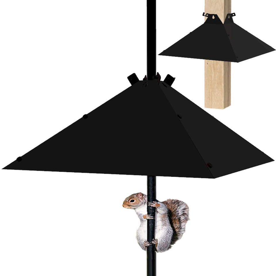 PirateAnt metal squirrel baffle with 17-inch width protects bird feed.