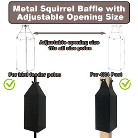 PirateAnt metal baffle on a pole clip highlights durable, weather-ready performance.