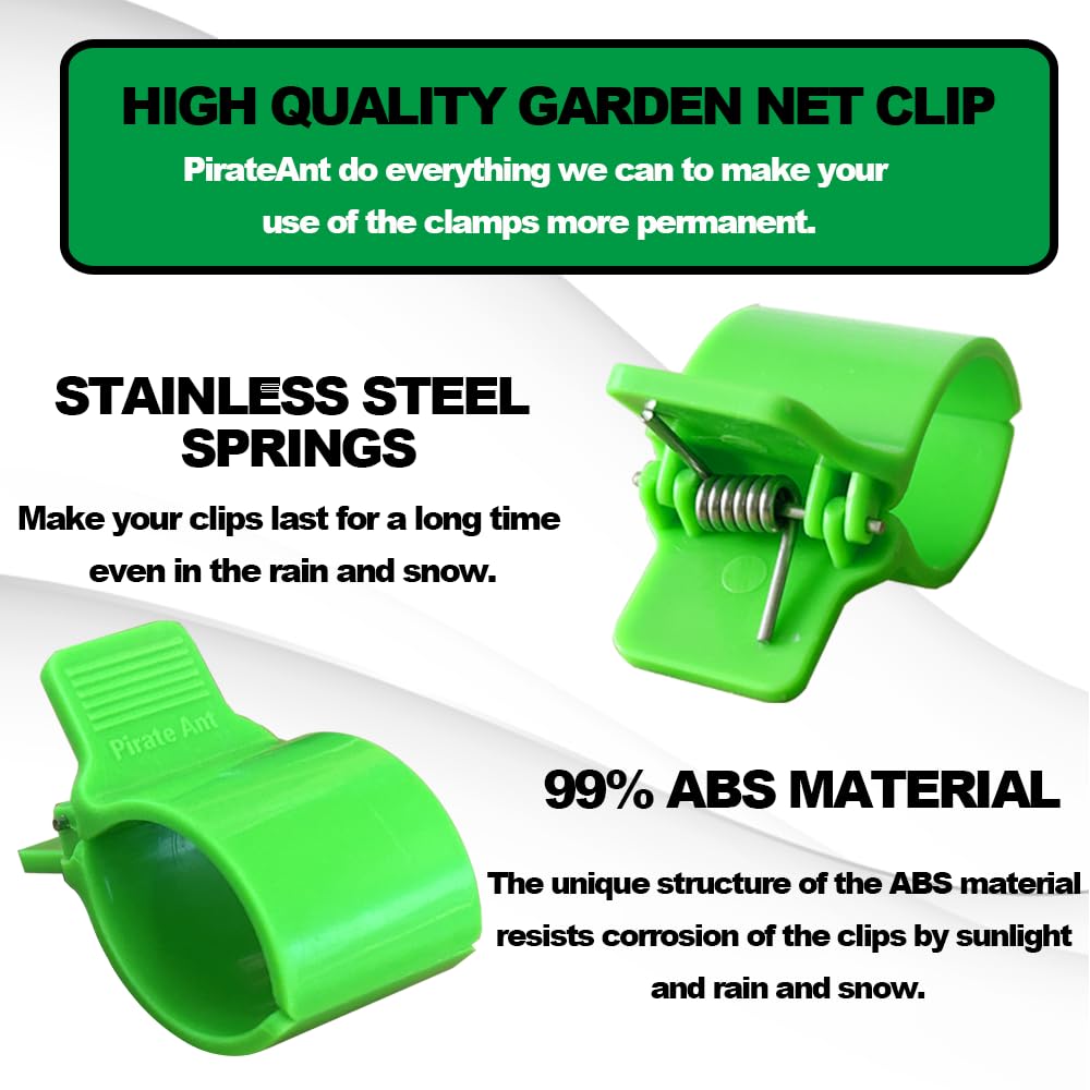 PirateAnt versatile garden clips support DIY greenhouses, raised beds, and netting projects.