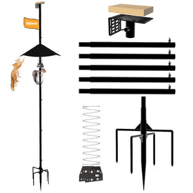 PirateAnt smart bird feeder pole base with reinforced five-prong stability.