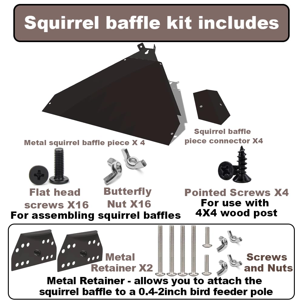Includes pole retainers and screws for simple installation.