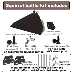 Includes pole retainers and screws for simple installation.