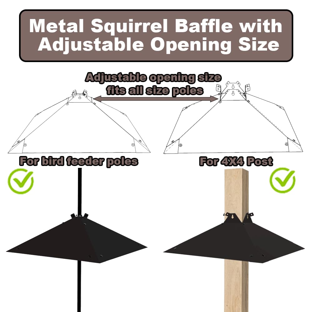 Wide 21-inch design deters squirrels from climbing and perching.