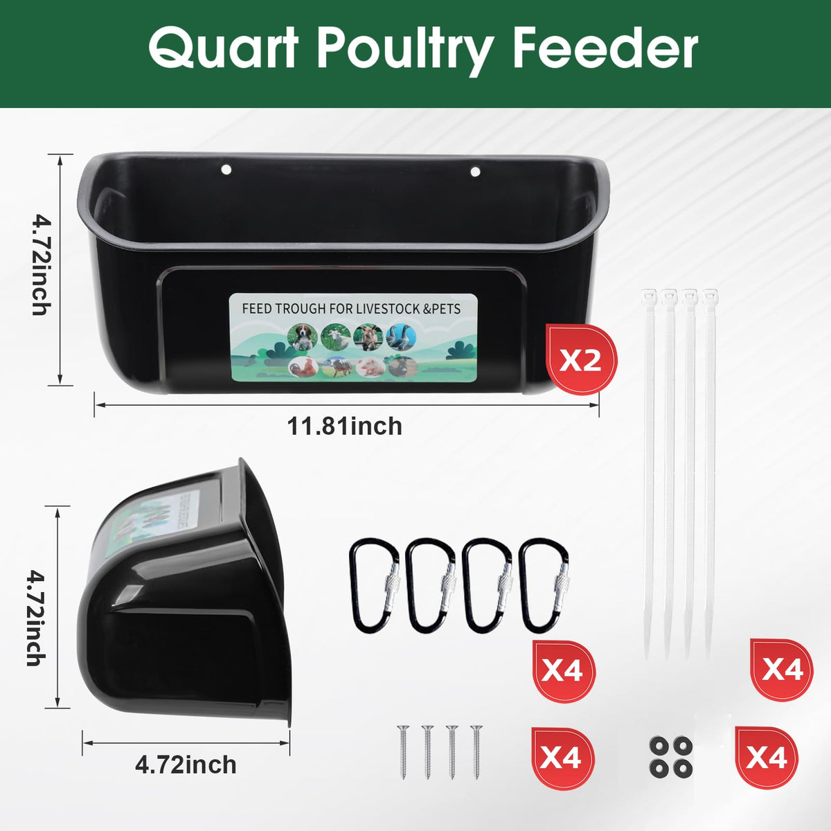 PIREKZUNT livestock feeder mounted on wire mesh for easy access