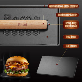 Pisol burger patty press on a hot grill, preventing curling