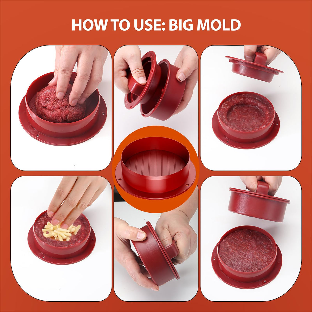 Pisol gift-ready packaging presents a complete burger press set