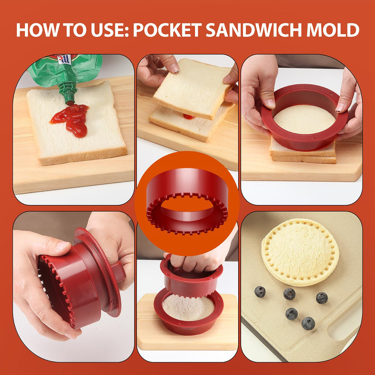 Pisol sandwich cutter use for bread shaping and clean cuts