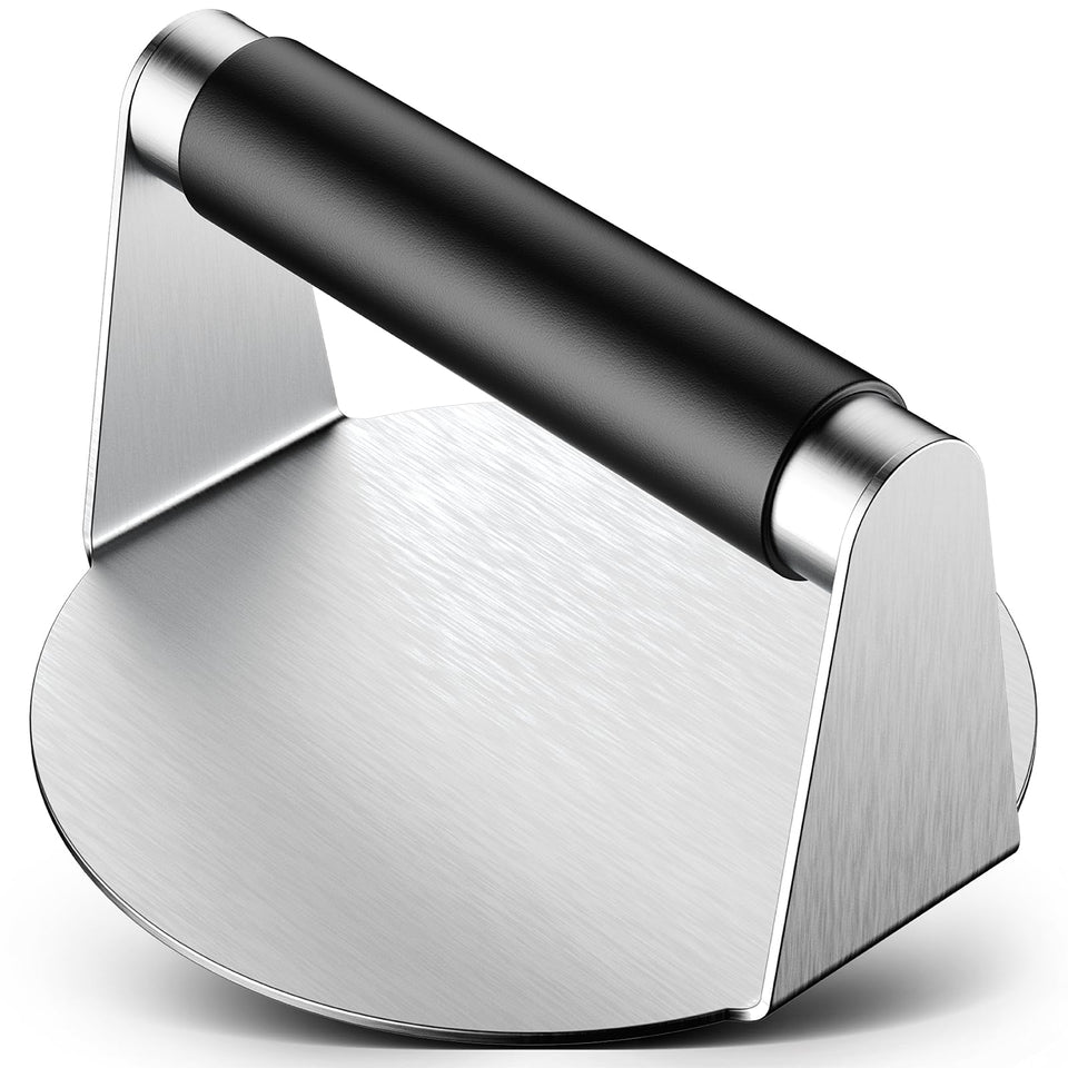 Pisol Smash Burger Press with 5.5-inch diameter creates juicy patties and crust.