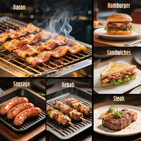 Pisol Smash Burger Press patty ready on cast iron surface for fast cooking
