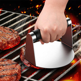 Stainless steel body delivers durable, rust-resistant performance on griddles and pans.