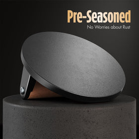 Pisol Smash Burger Press wood handle for comfortable grip and cool touch