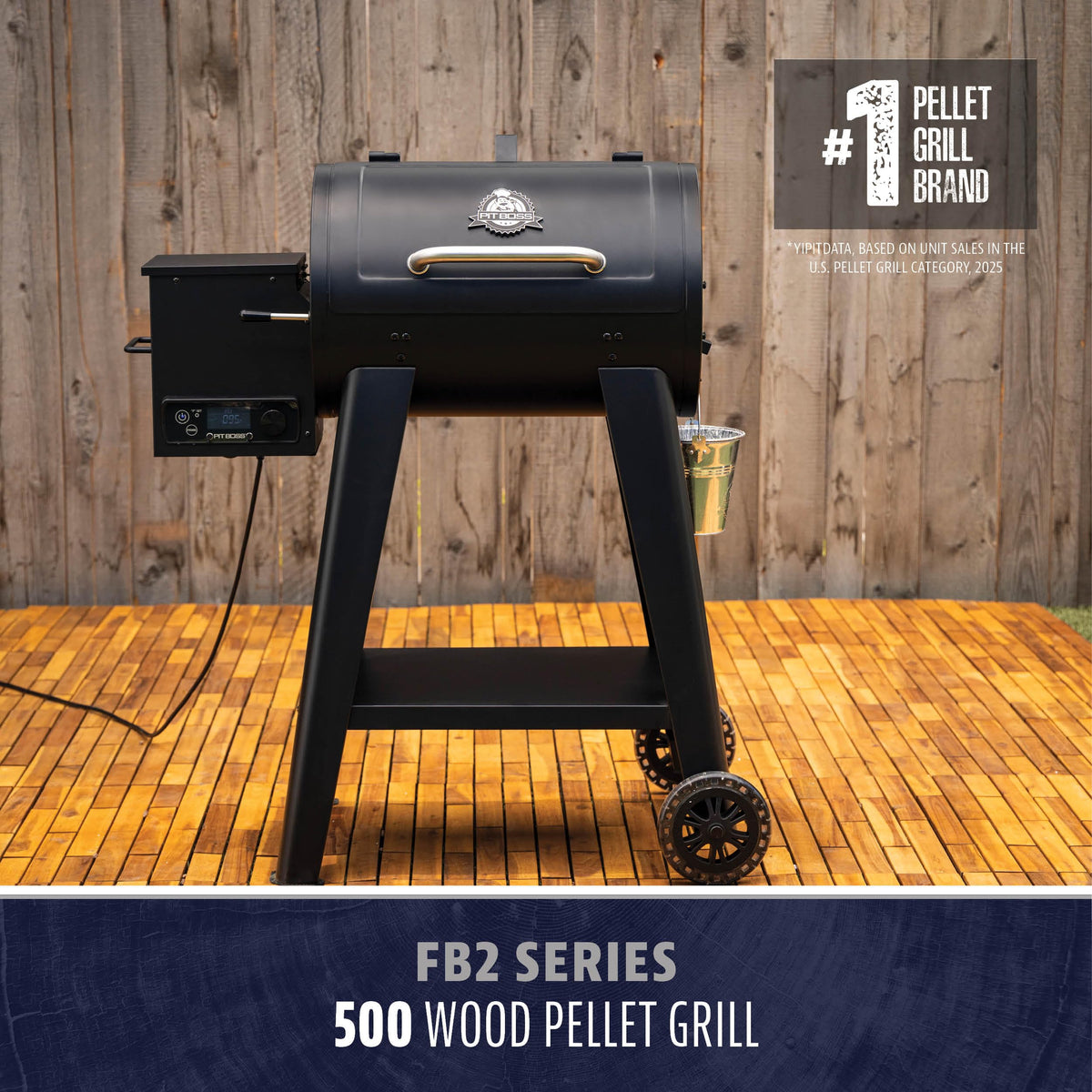Pit Boss 500FB2 Flame Broiler lever enabling direct sear up to 1000°F.