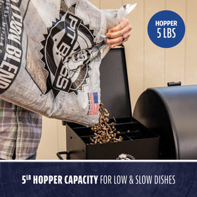 Pit Boss 500FB2 meat probe ports for monitoring doneness during cooks.
