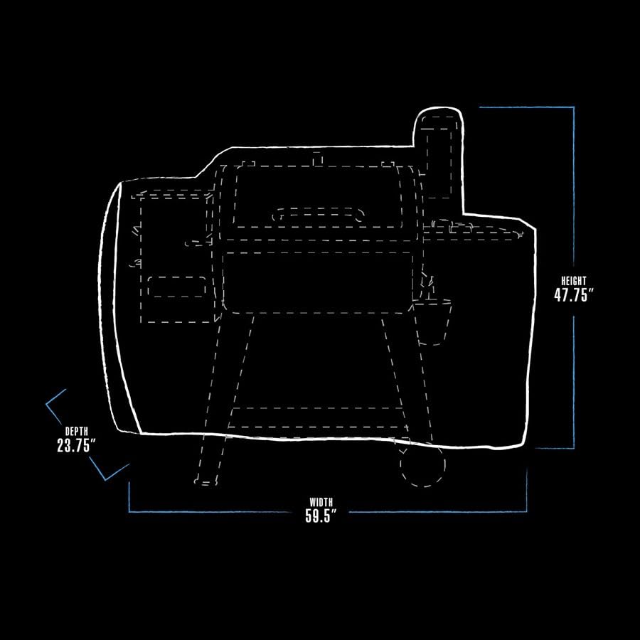Dimensions ensure a precise fit for PB820 and PB850 grill models