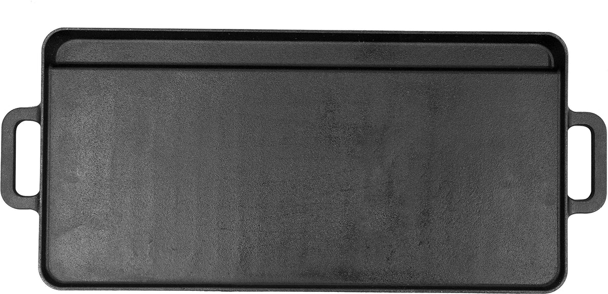 PIT BOSS dual-sided griddle offers reversible cooking for searing and sautéing.