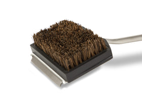 Pit Boss Palmyra head brush shows bottle opener and sturdy grip for grilling