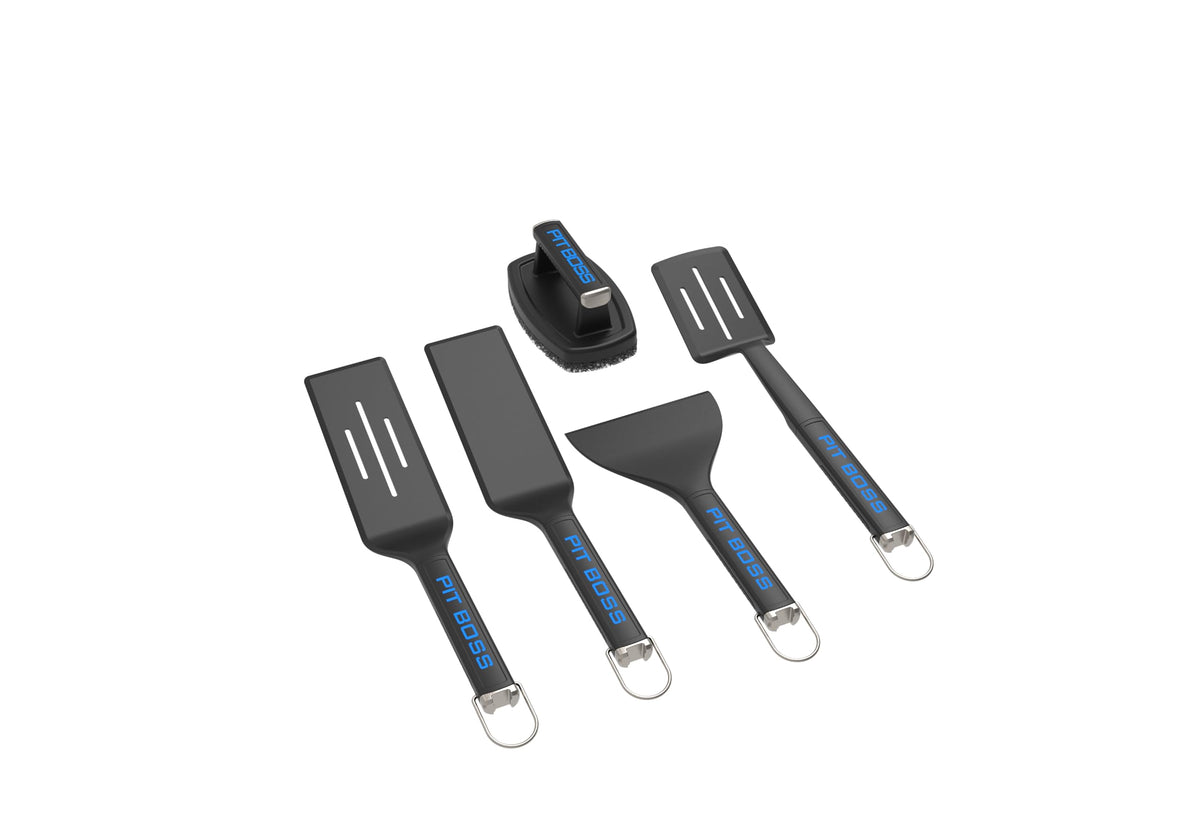 PIT BOSS Ultimate Griddle Spatula perforated for quick flips and drainage.