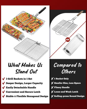 PitInnov grill basket dishwasher safe for quick cleanup