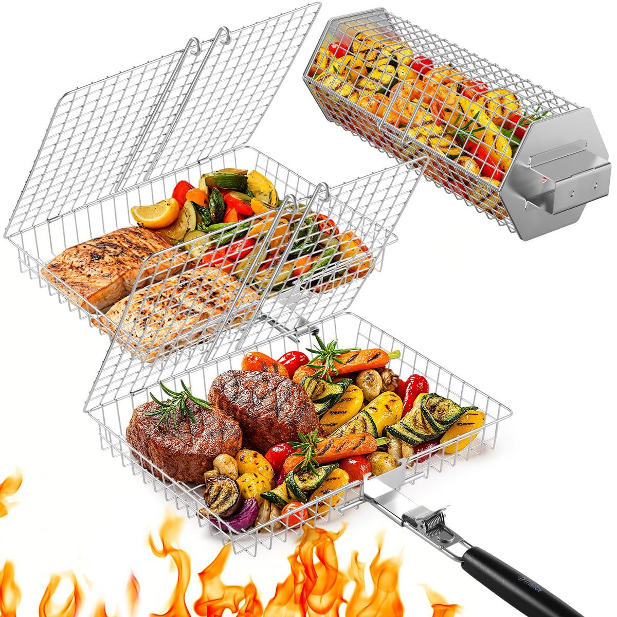 PitInnov gift-ready grill basket set for backyard parties