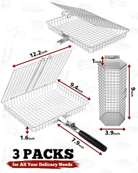 PitInnov hexagonal grill basket provides stable grilling on the grate