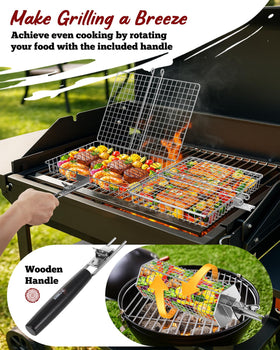 PitInnov grill basket rectangle ideal for steaks and chicken on the grill