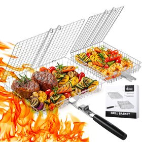 PitInnov Nesting Grill Baskets set ready for compact storage and versatile grilling.
