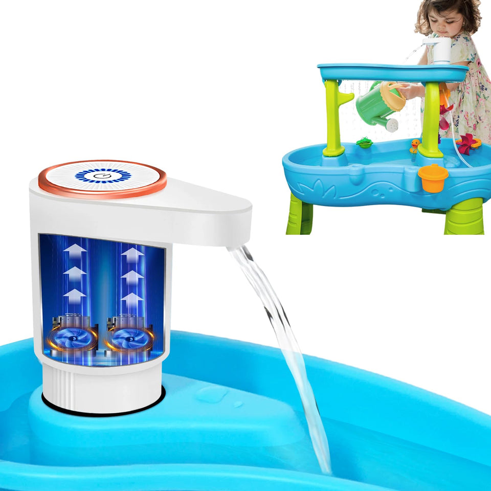 Pitjeck cordless water table pump in action for easy playtime.