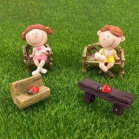 Pivnasy miniature table benches garden decor boosts charm in terrariums.