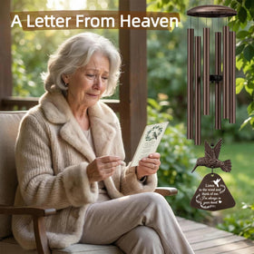 PIXPRI engraved-message wind chime offers a comforting reminder in any garden.