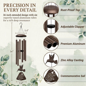 PIXPRI hummingbird wind chime evokes gentle memories with soothing outdoor ambience.