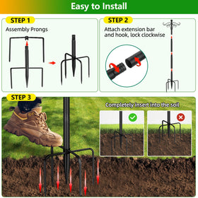 PIYILO easy-ground installation with pointed end for quick setup