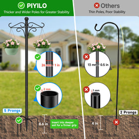 PIYILO heavy-duty bird feeder pole 76-8in supports heavy items securely