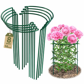 PJT 8-pack peony cages provide sturdy half-round support for tall blooms.