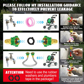 PJT Includes rubber washers and PTFE tape for leak prevention.
