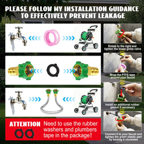 PJT leak-proof ends secure to faucet or hose for steady flow.