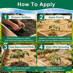 PJT Organic Garden Straw weed-free mulch suppresses weeds.