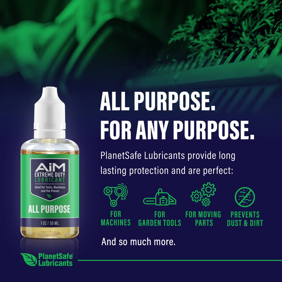 PlanetSafe Mini Chainsaw Oil provides lubrication for reliable performance.
